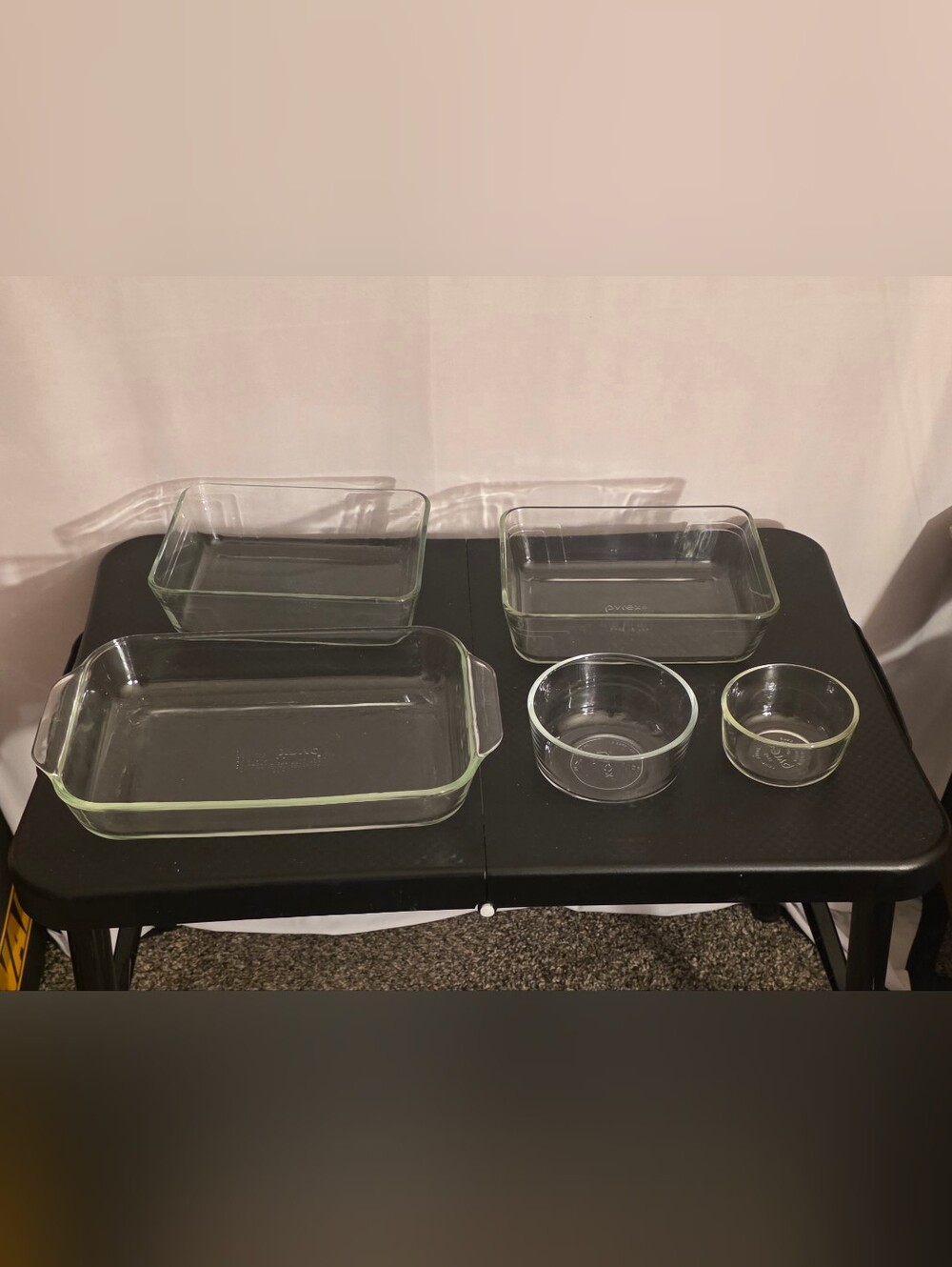 Pyrex Clear Glass 5-Pc Bakeware Set Oven/Microwave Safe 232 7201 7202